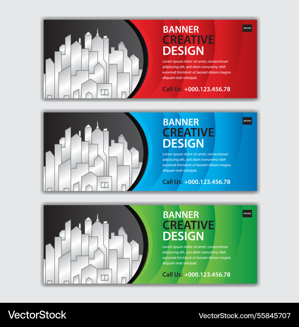 Abstract banner design web template set Abstract banner design web template set vector image