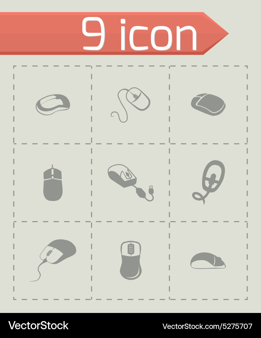 Computer mouse icon set Vector Image