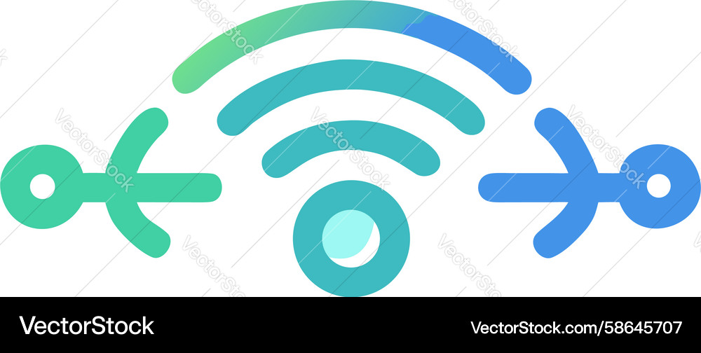 Data Flow WiFi Signal Vector Image