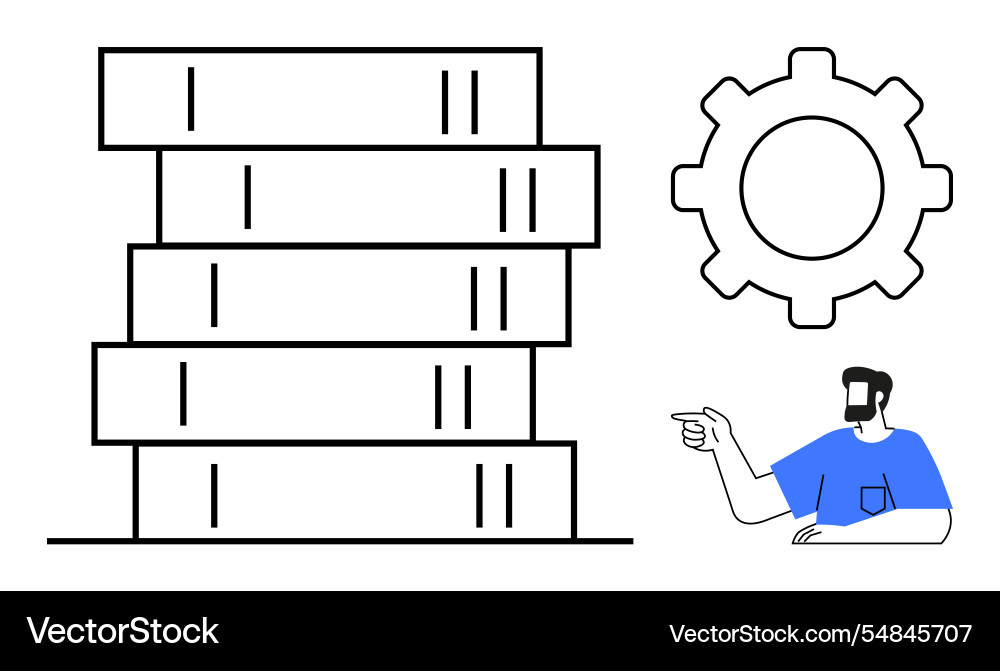 Data management and system configuration stack Data management and system configuration stack vector image