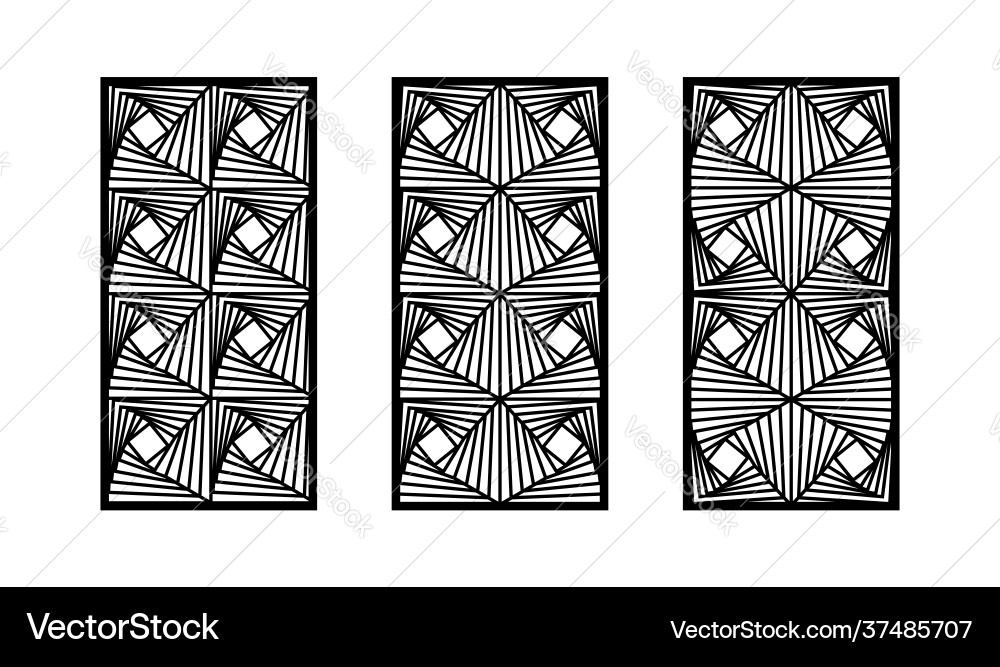 Decorative panel screenwall set modern cnc Vector Image