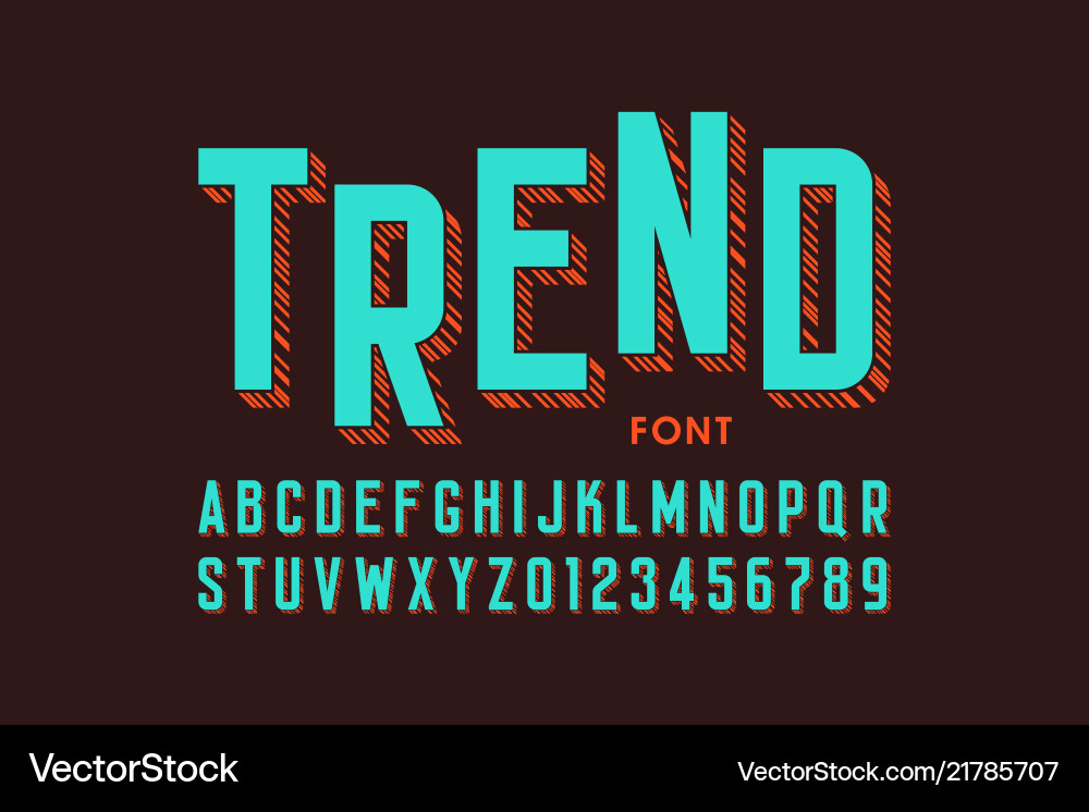 Modern font design alphabet letters and numbers vector image