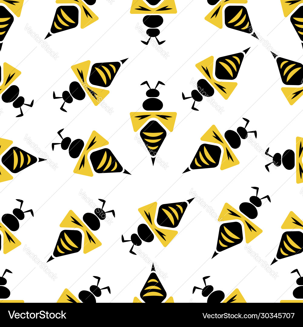 Seamless pattern with wasps Seamless pattern with wasps vector image