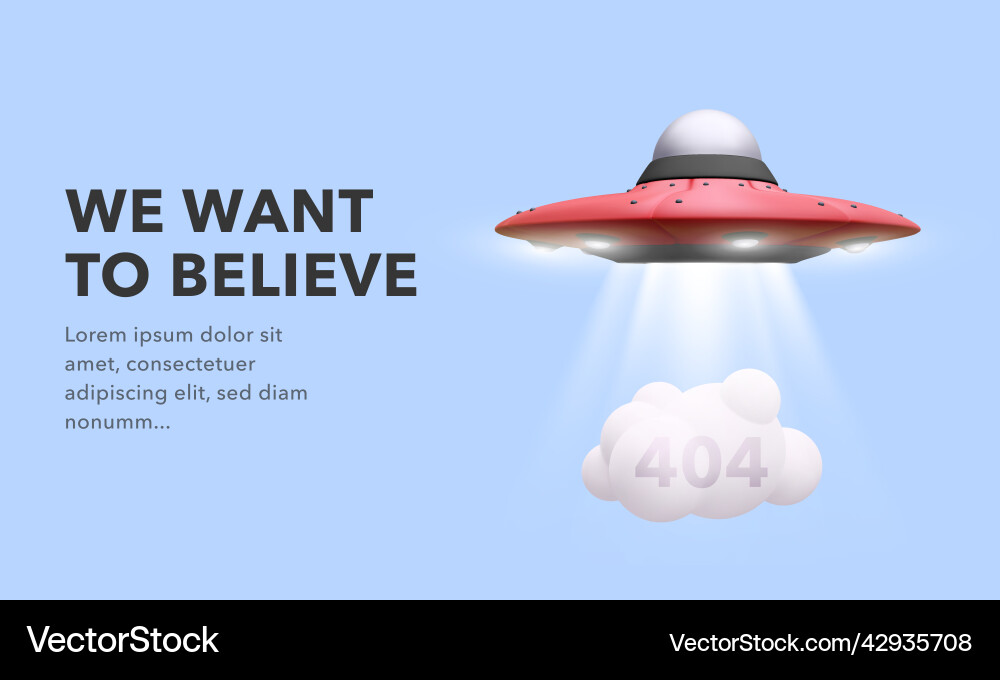 404 error page not found design with ufo 404 error page not found design with ufo vector image