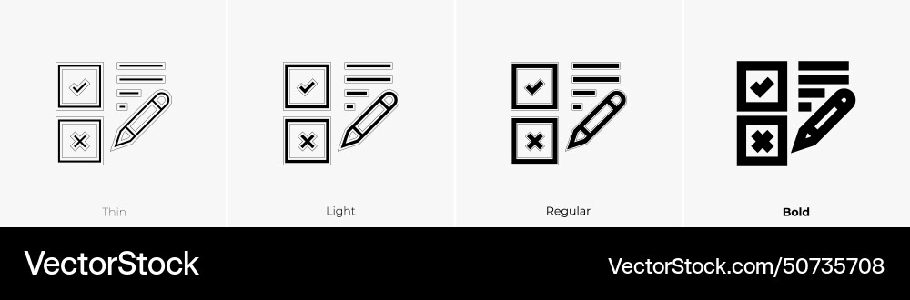 Answers icon thin light regular and bold style vector image