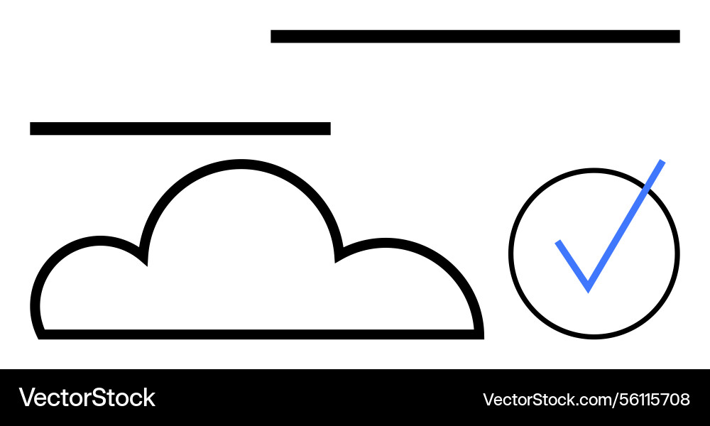 Cloud storage with verification checkmark Cloud storage with verification checkmark Vector Image