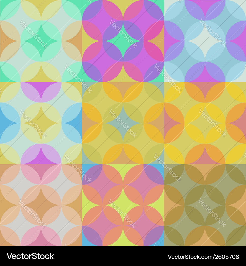 Colorful Circle Transparency Pattern Vector Image