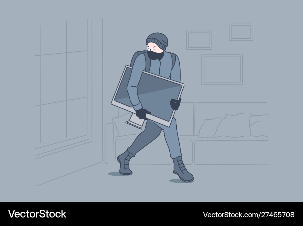 Criminal Theft in Apartment Vector Image