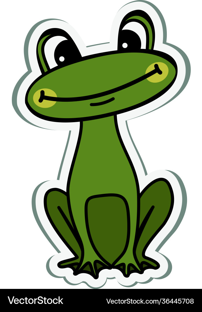 Cute Cartoon Frog Icon Vector Image