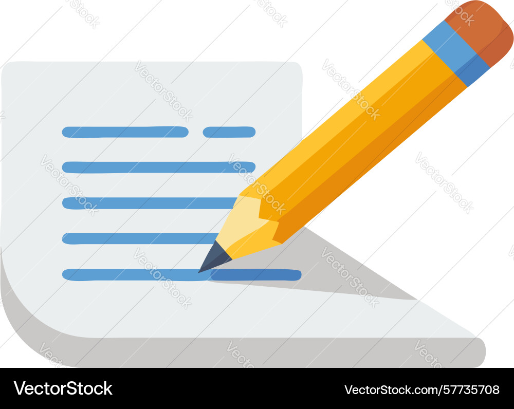 Document with pencil icon for editing creation vector image