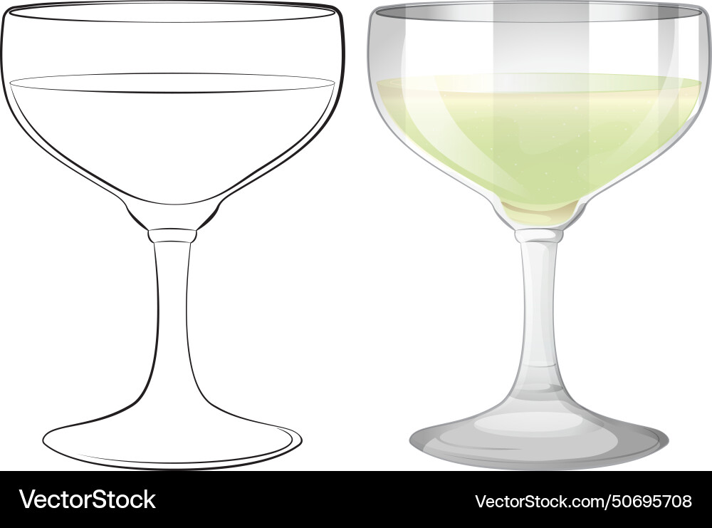 Empty and filled wine glasses Royalty Free Vector Image