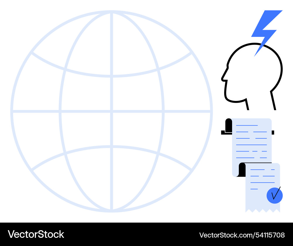 Global idea implementation and planning concept Global idea implementation and planning concept vector image