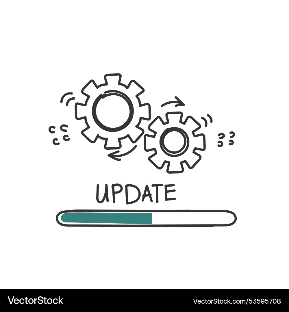 Hand drawn doodle system update loading Vector Image