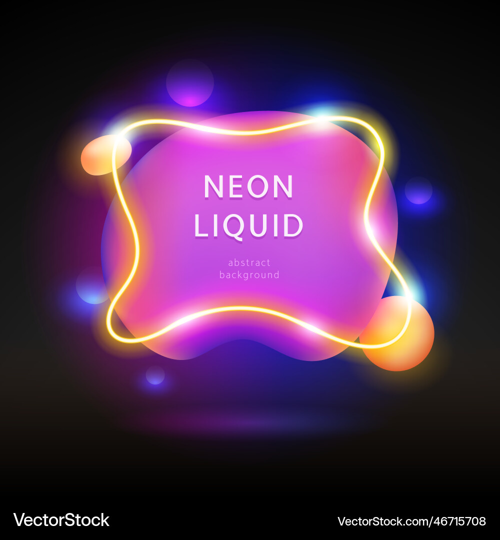 Liquid glowing neon blobs Liquid glowing neon blobs vector image