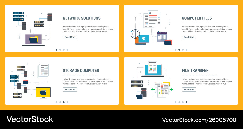 Network solutions computer files storage Network solutions computer files storage vector image