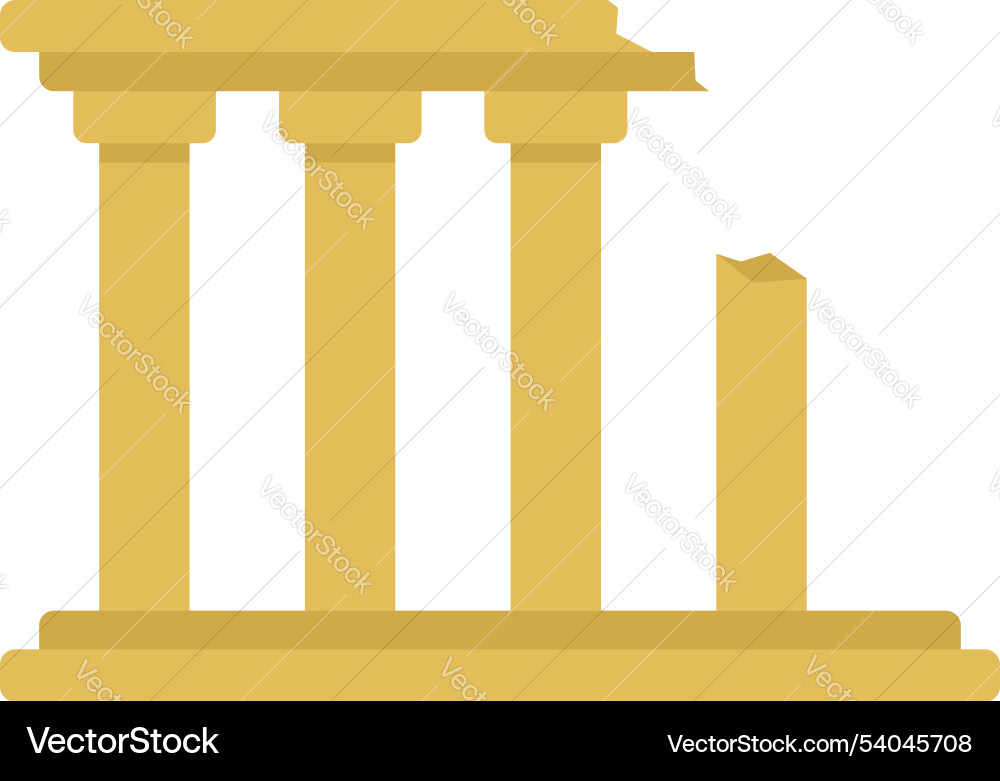 Ruins with four columns and broken top Ruins with four columns and broken top vector image