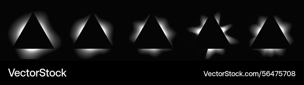 Set of triangle illuminate light frames Set of triangle illuminate light frames vector image