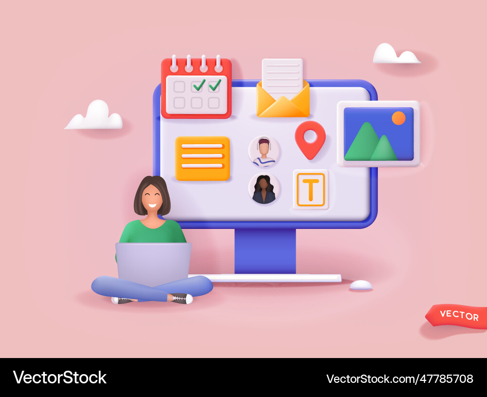 Set of ui and ux designers creating functional Set of ui and ux designers creating functional vector image