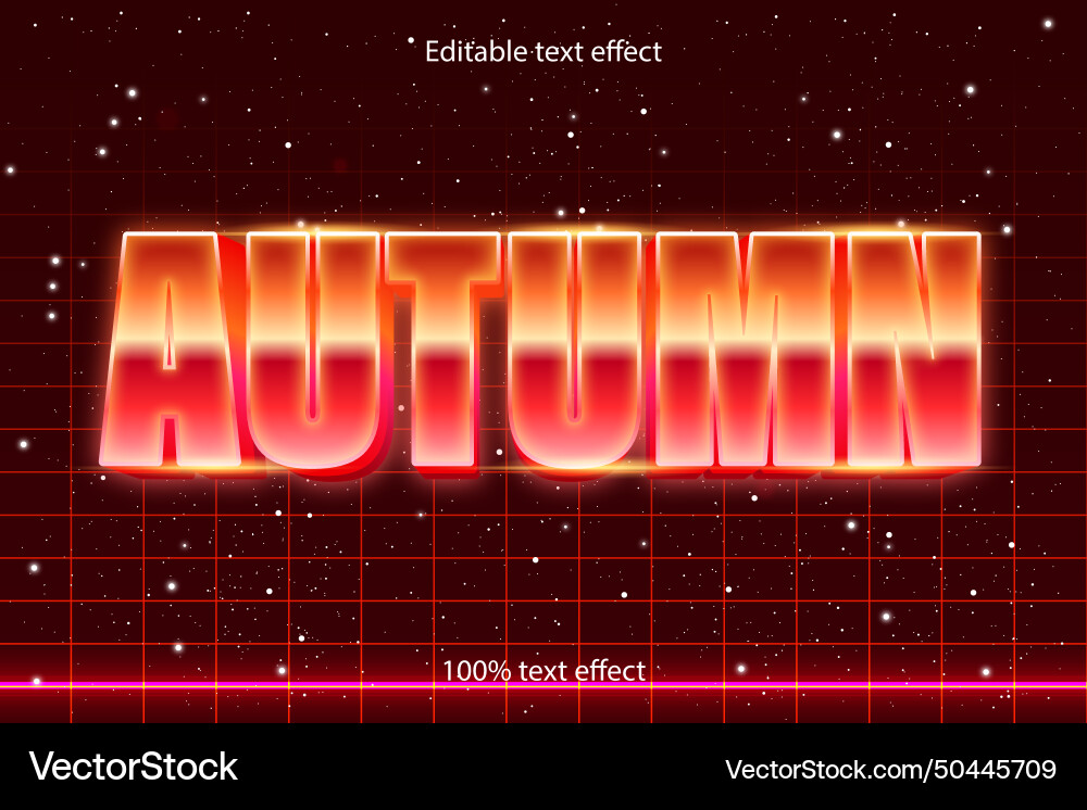 Autumn editable text effect retro style Autumn editable text effect retro style vector image