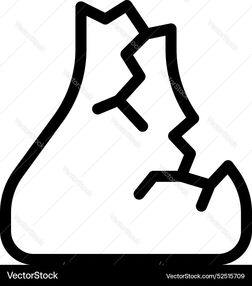 Broken chemical flask icon representing failed Broken chemical flask icon representing failed Vector Image
