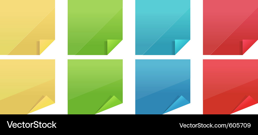 Collection of papers with curl Vector Image