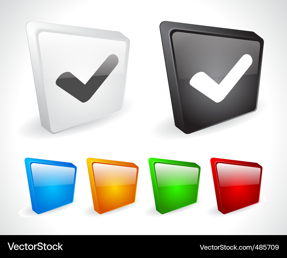 Color 3d buttons for web Vector Image