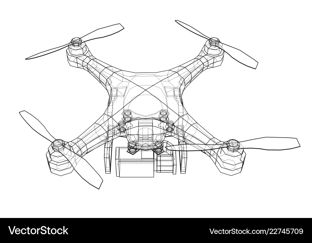 Drone concept rendering of 3d Drone concept rendering of 3d vector image