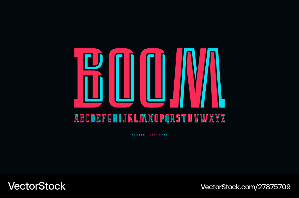 Dynamic Interweaving Serif Font vector image