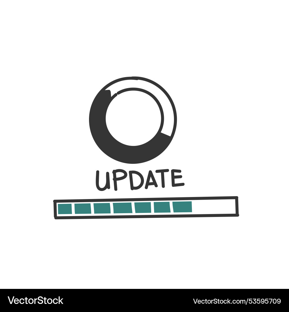 Hand drawn doodle system update loading Hand drawn doodle system update loading vector image