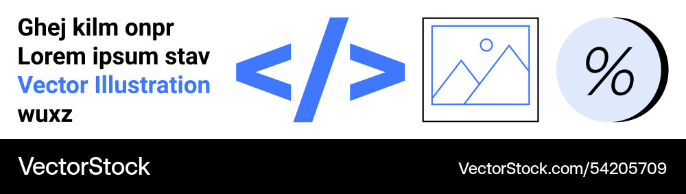 Html code symbol image icon and percentage sign Html code symbol image icon and percentage sign vector image