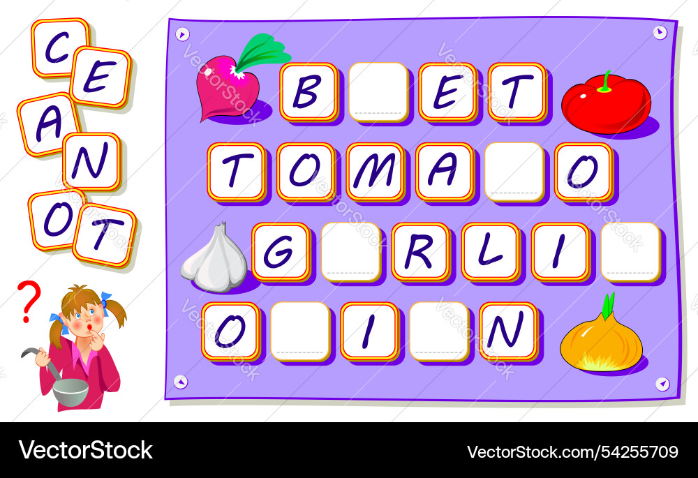 Logic puzzle game for kids with exercises Logic puzzle game for kids with exercises vector image