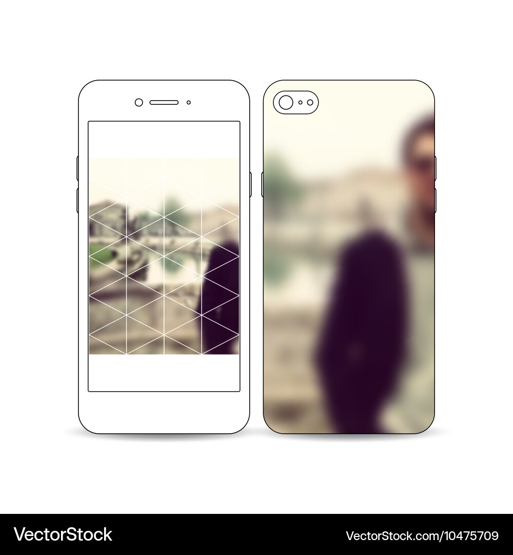 Mobile smartphone with an example of the screen Vector Image