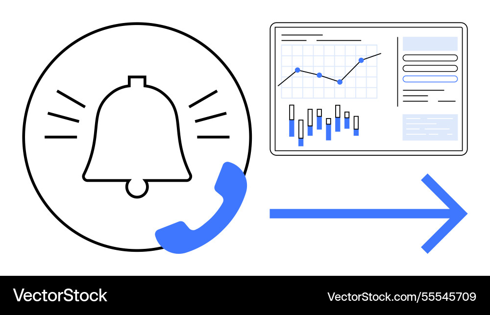 Notification alert and data analytics with forward Notification alert and data analytics with forward vector image
