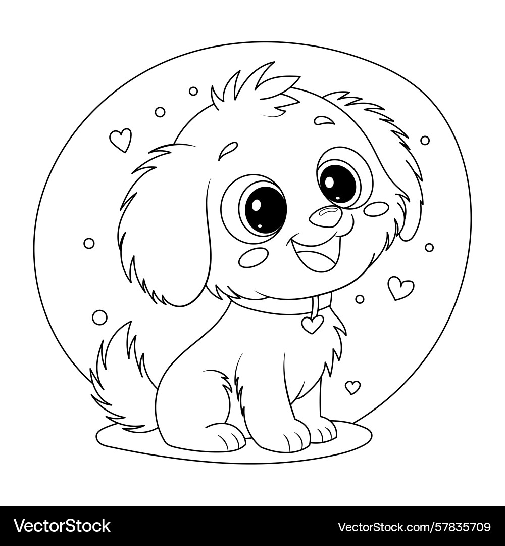 Puppy coloring book for kids – Royalty-Free Vector | VectorStock, image size:1000x1080