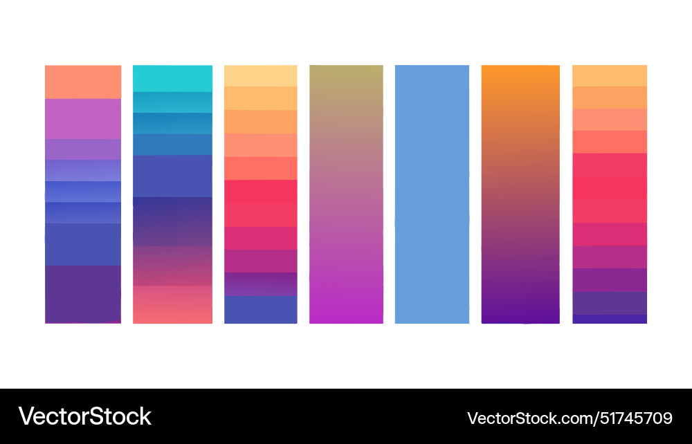 Set of gradient color isolated flat pro Set of gradient color isolated flat pro vector image