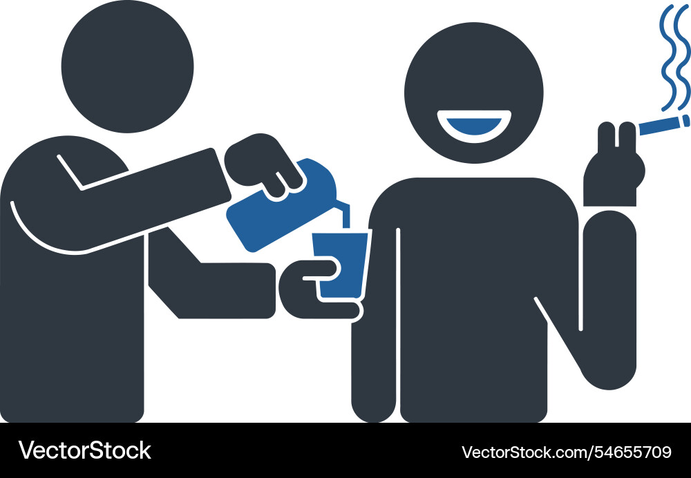 Smoking And Drinking Fun Icon Royalty Free Vector Image