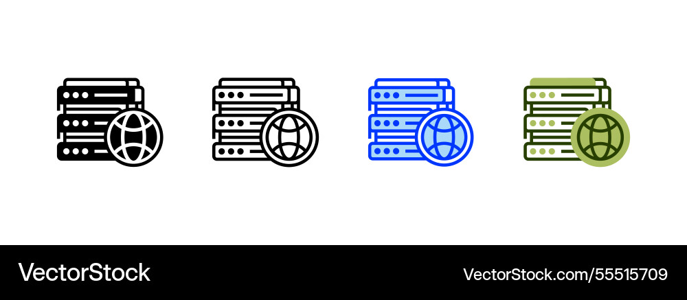 Web server solid icon linear style sign Web server solid icon linear style sign vector image
