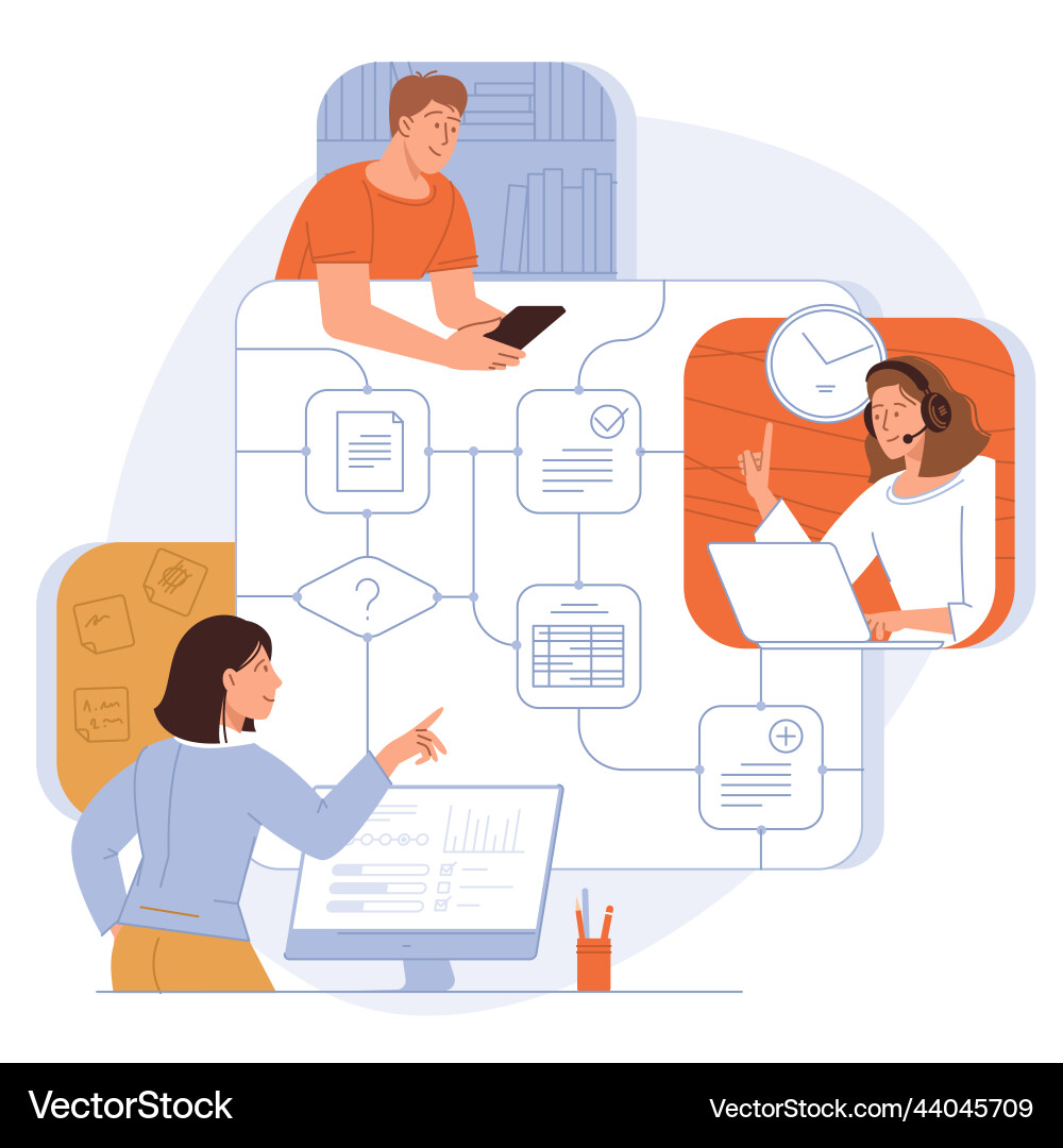 Workflow and business communication vector image