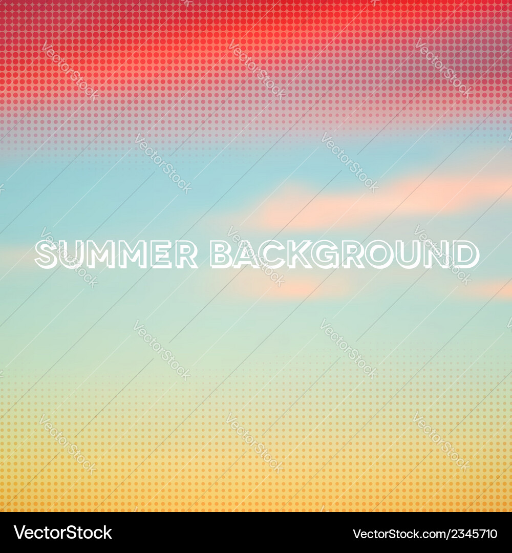 Abstract summer background with halftone overlay Vector Image