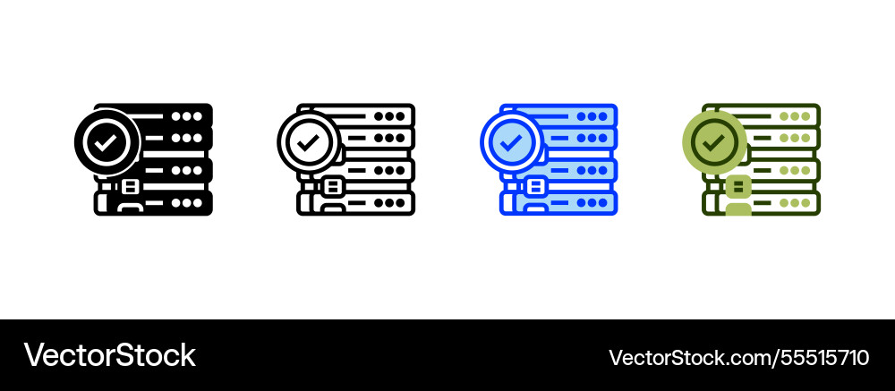 Approved server solid icon linear style sign Approved server solid icon linear style sign vector image