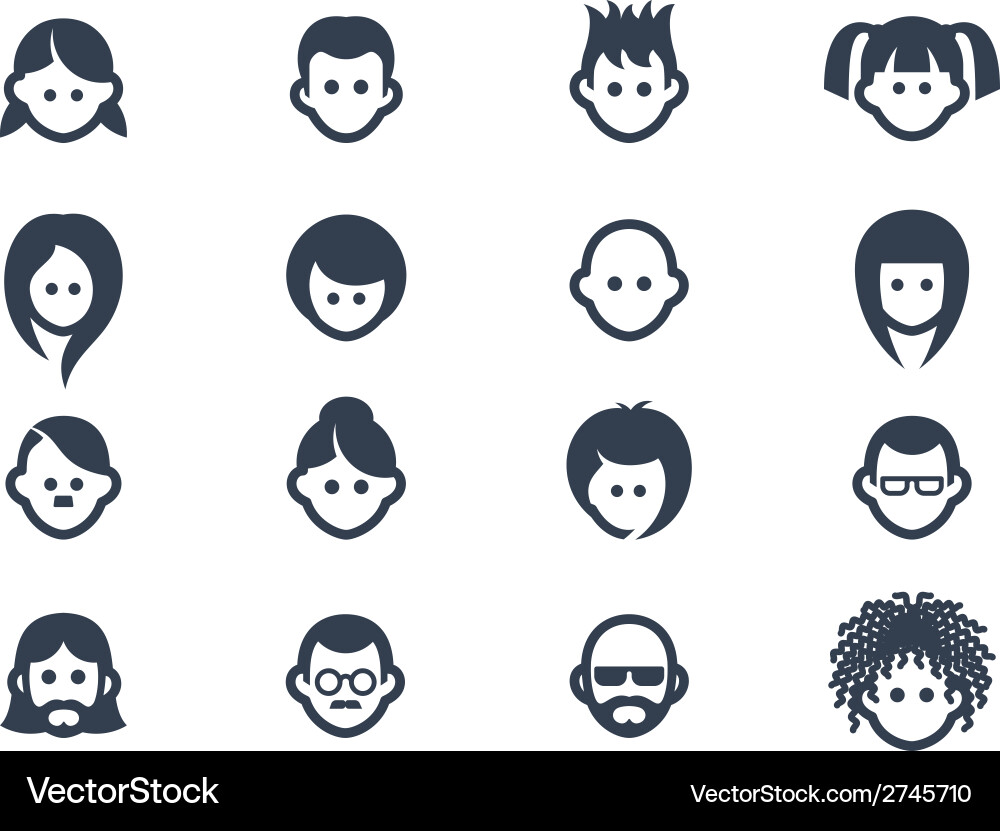 Benutzer Icons - Diverse Headshots Vektorbild