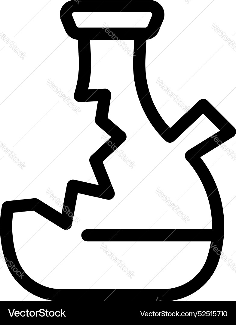 Broken chemical flask showing experiment failure Broken chemical flask showing experiment failure vector image