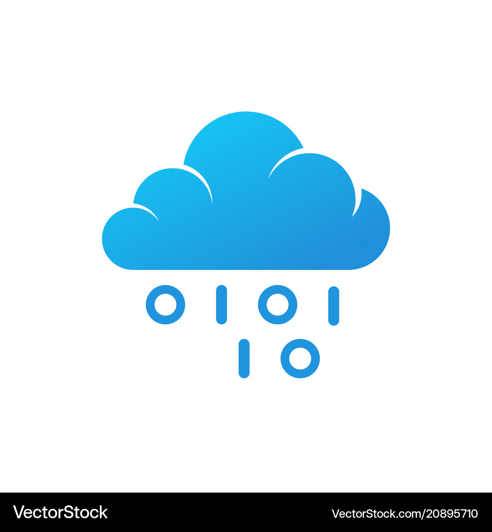 Cloud Coding Icon - Blue Vector Image