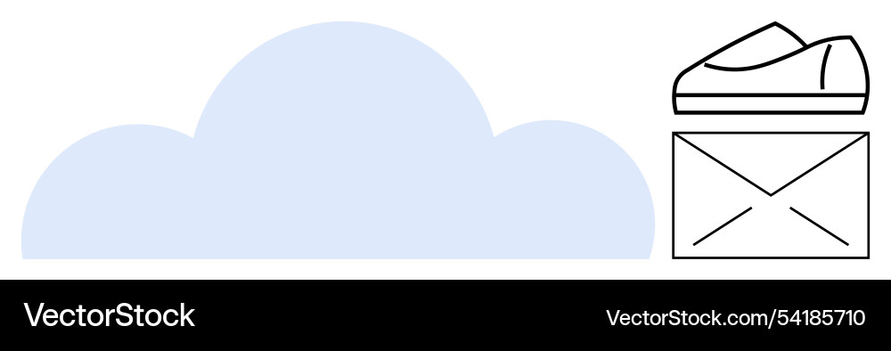 Cloud storage and email service icon representing Cloud storage and email service icon representing vector image