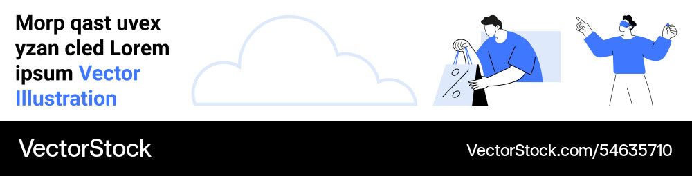 Cloud storage security concept with characters Vector Image