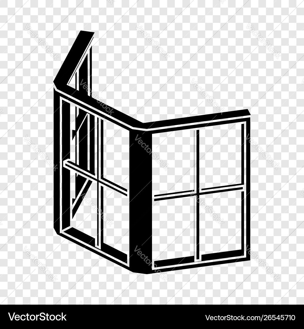 Facade window frame icon simple black style Facade window frame icon simple black style Vector Image