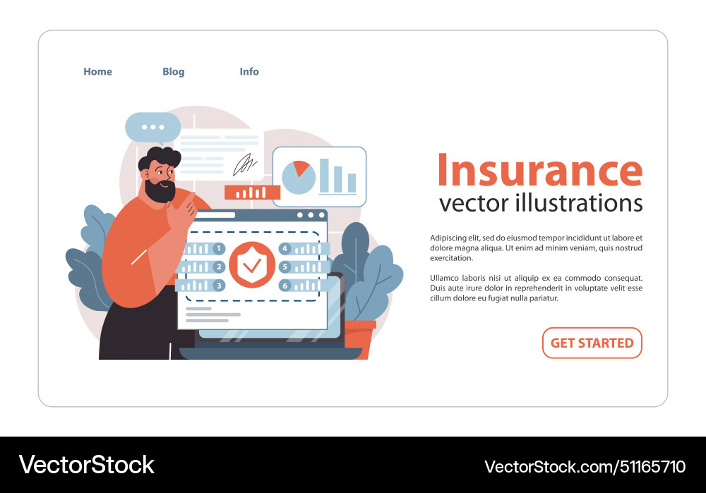 Insurance overview concept analyzing data Insurance overview concept analyzing data vector image
