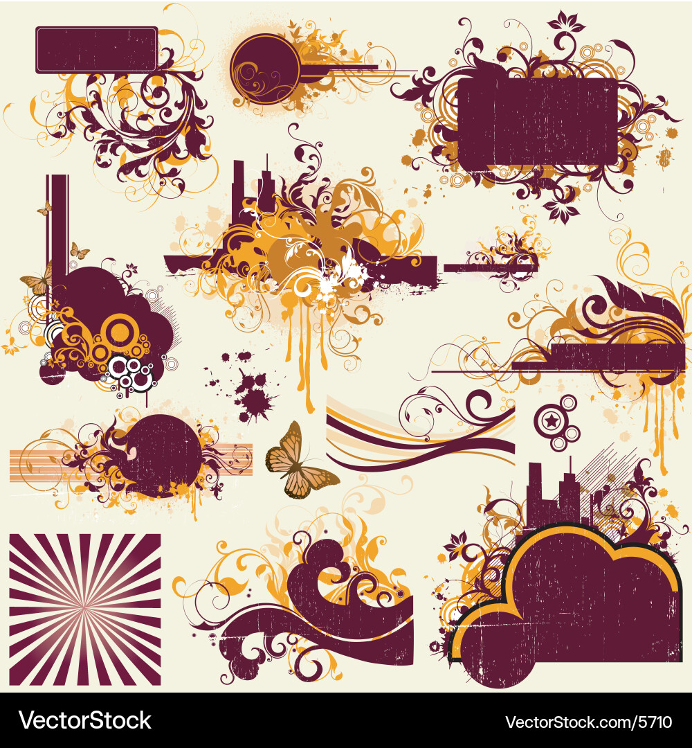 Urban Splatter Frames vector image