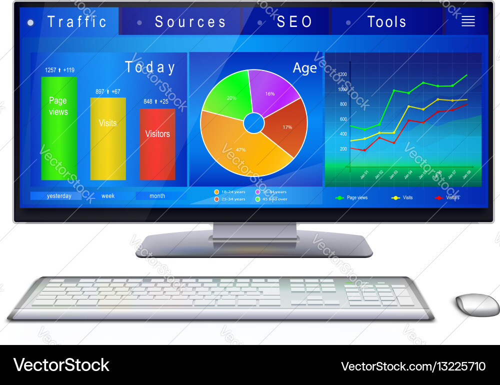 Website Analytics Dashboard vector image