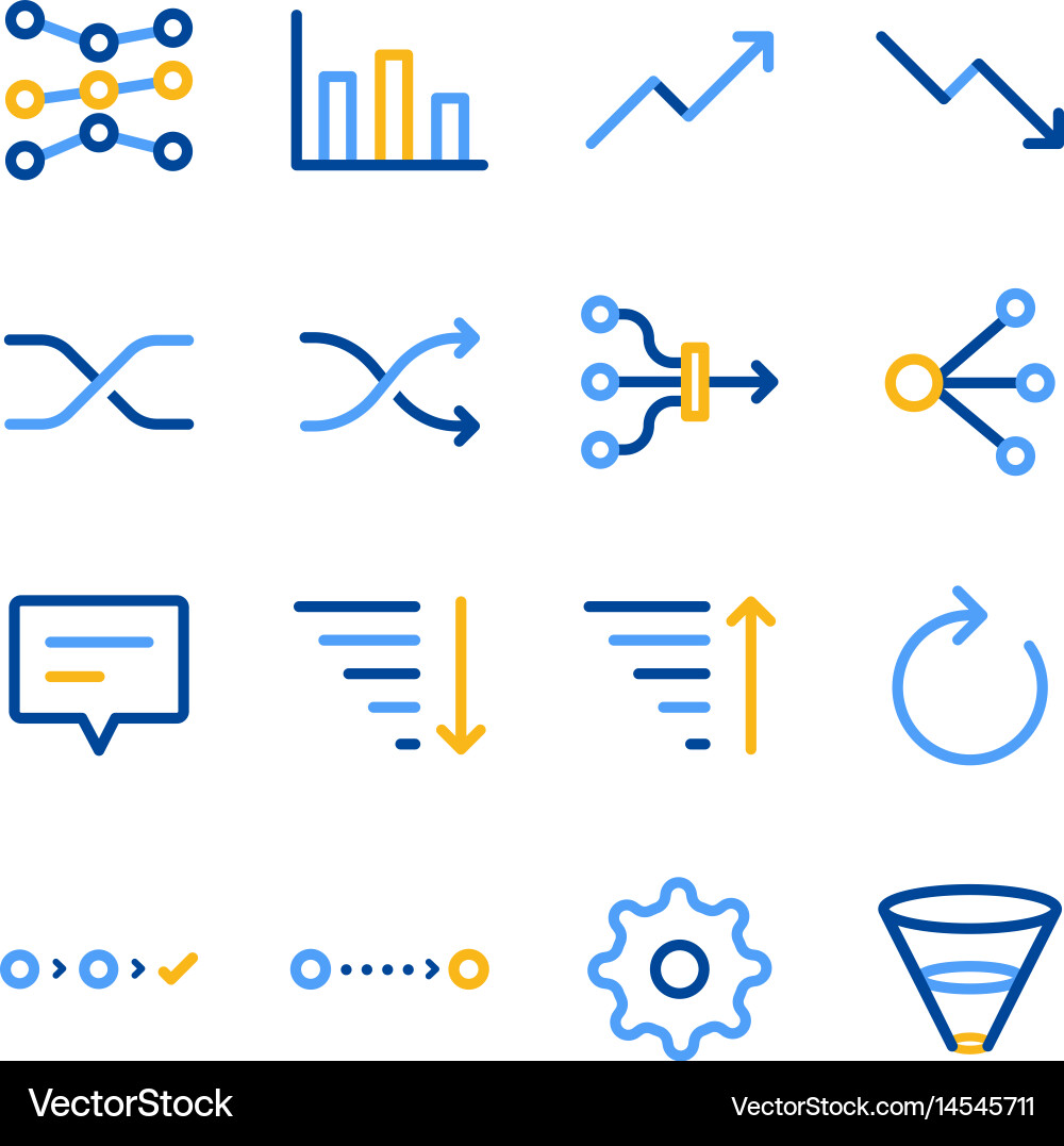 Analytics Icon Set - Data & Insights vector image